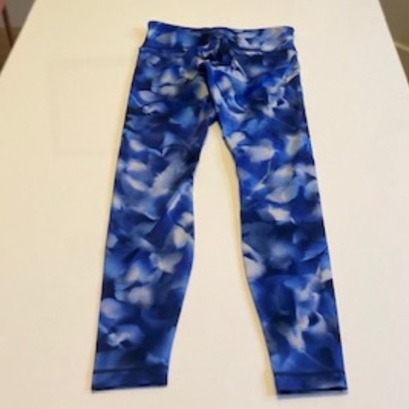 Lululemon Wunder Under Blue Print Leggings Womens Size 6 - Picture 4 of 4